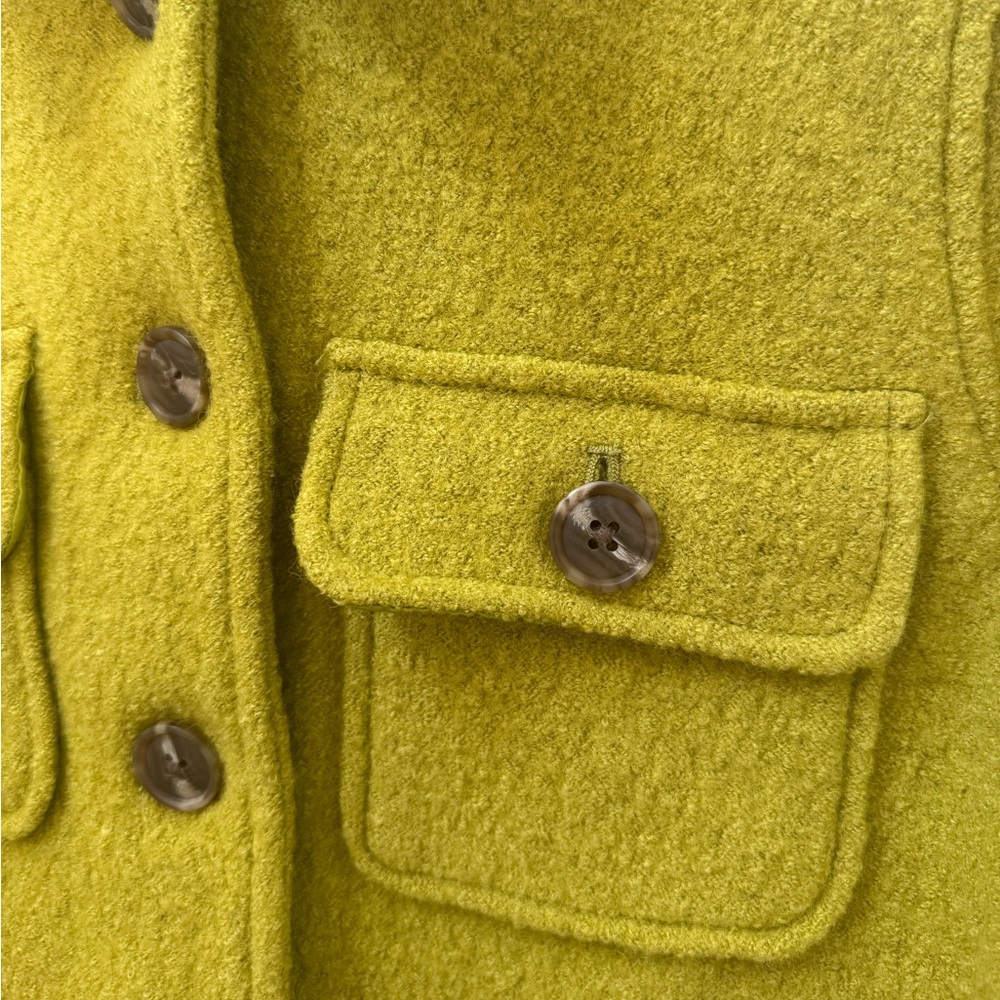 Joie Chartreuse Wool Blend Button Jacket - Picture 4 of 11